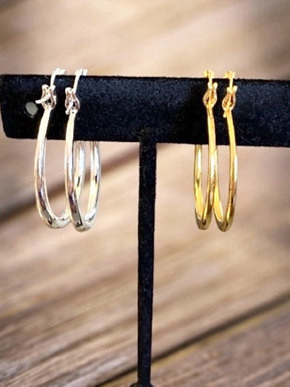 New hoop earrings bundle gold & silver tone